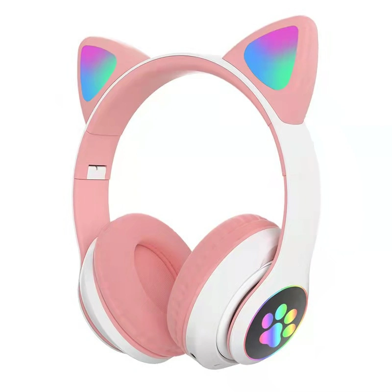 Noise Cancelling Pink Wired Cute Cat Ear Gaming Headphones Wireless Bluetooth RGB Gaming Headphone
