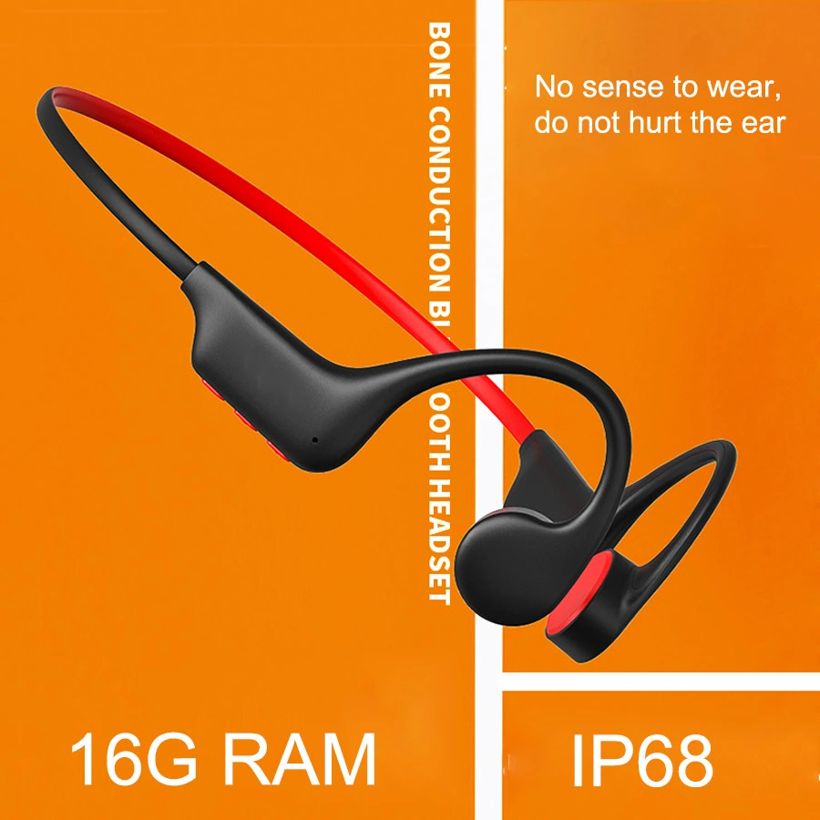 New Hot-Sell Waterproof Ipx7 16g RAM Swimming Sport Bone-Conduction Bluetooth Wireless Headphone